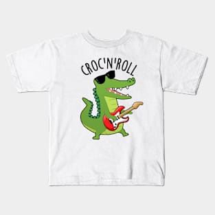 Croc N Roll Funny Crocodile Puns Kids T-Shirt